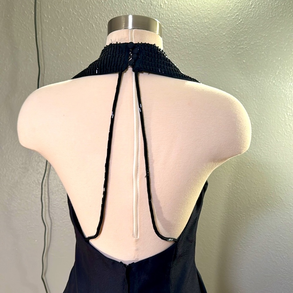 Crosslisted   **SOLD**        Black tuxedo style full length dress with beads an - Picture 6 of 8